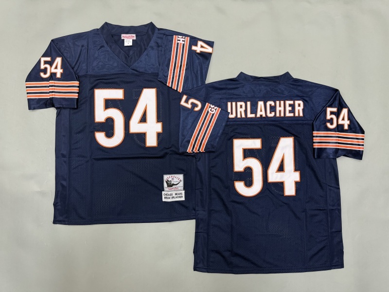 Men 2025 Nike Chicago Bears #54 Urlacher blue Throwback Limited NFL Jersey style 002